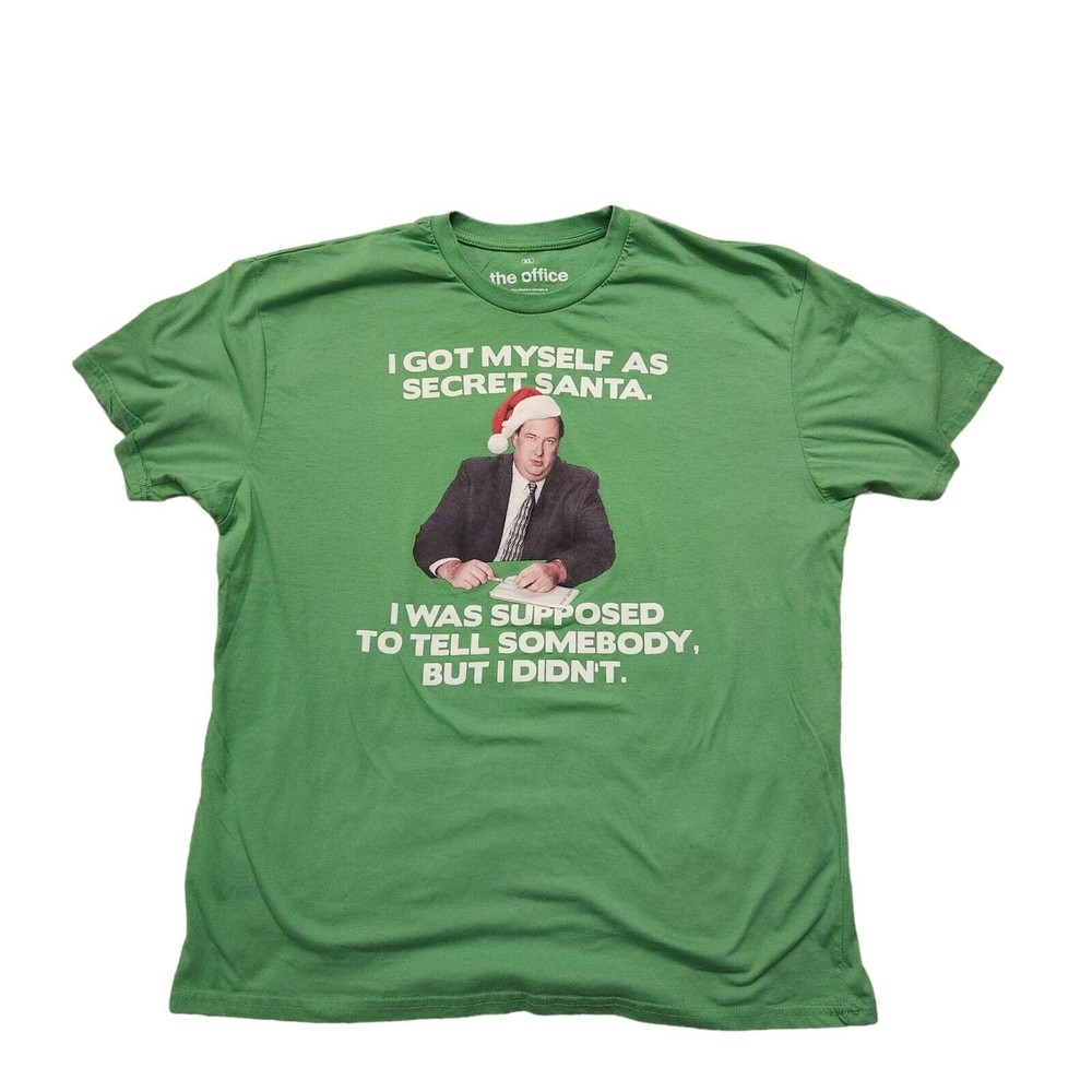The Office Kevin XL Secret Santa Christmas Vintage T-Shirt Shirt Green Holiday